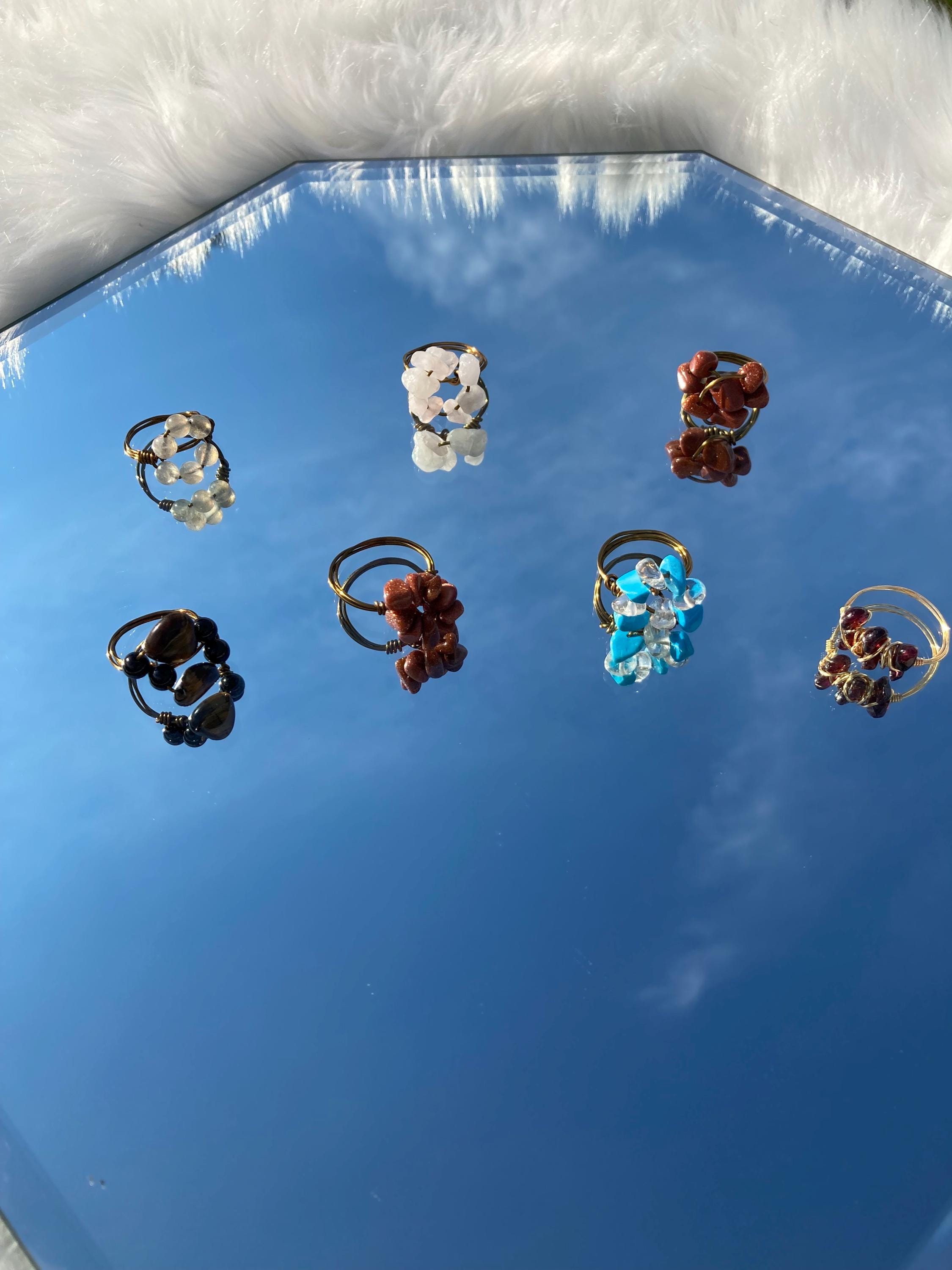 Gemstone Wire Rings